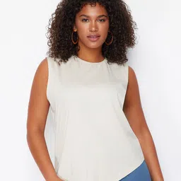 Trendyol Plus Size Round Neck Short Sleeves Cotton Regular T-shirt image 1