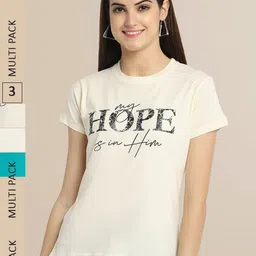 Fabflee Women Cotton Printed T-shirt Pack of 3-picture-38