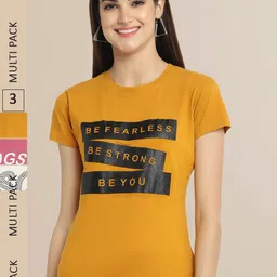 Fabflee Women Cotton Printed T-shirt Pack of 3-image-51