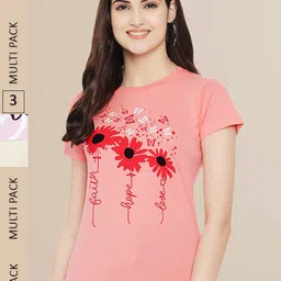 Fabflee Women Pack Of 3 Printed Cotton T-shirt-picture-23