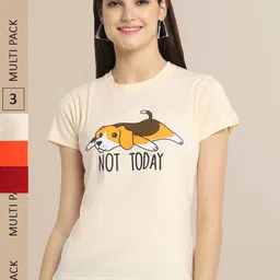 Fabflee Women Pack of 3 Printed Cotton T-shirt-picture-34