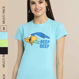 Fabflee Women Cotton Printed T-shirt Pack of 3-picture-38