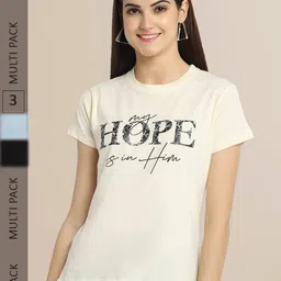 Fabflee Women Pack Of 3 Printed Cotton T-shirt-picture-20