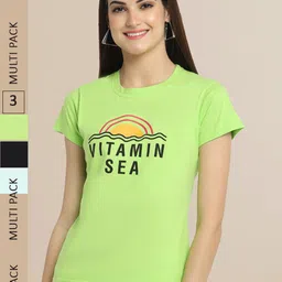 Fabflee Women Pack of 3 Printed Cotton T-shirt-picture-37