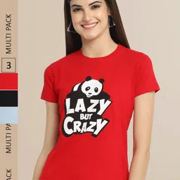 Fabflee Women Cotton Printed T-shirt Pack of 3-picture-38