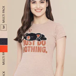 Fabflee Women Pack of 3 Printed Cotton T-shirts-picture-19