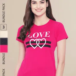 Fabflee Women Pack Of 3 Printed Cotton T-shirts-picture-30