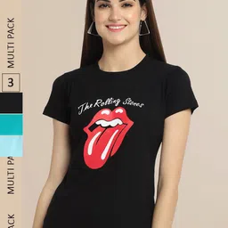 Fabflee Women Pack of 3 Cotton Printed T-shirt-picture-28