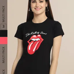 Fabflee Women Pack of 3 Printed Cotton T-shirts-picture-39