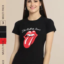 Fabflee Women Pack of 3 Cotton Printed T-shirt-image-60