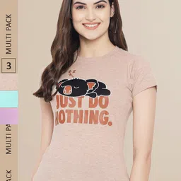 Fabflee Women Pack of 3 Printed Cotton  T-shirts-picture-25