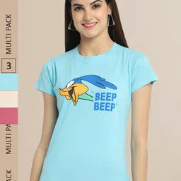 Fabflee Women Cotton Printed T-shirt Pack of 3-picture-41