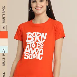 Fabflee Women Cotton Printed T-shirt Pack of 3-picture-20