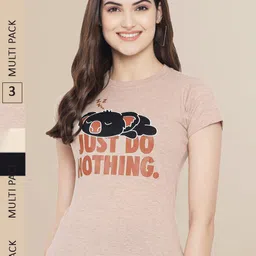 Fabflee Women Pack Of 3 Printed Cotton T-shirt-picture-14