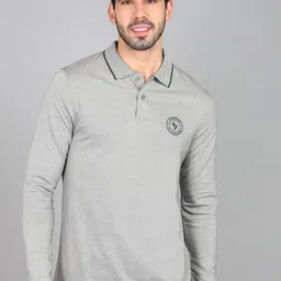 Alan Jones Men Polo Collar Applique T-shirt-picture-11
