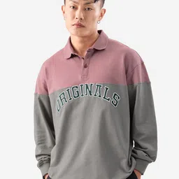 The Souled Store Men Polo Collar Pure Cotton Oversized T-shirt image 1