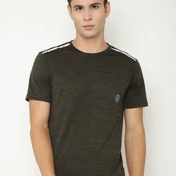 CHKOKKO Men Olive Green Polo Collar Dri-FIT Training or Gym T-shirt-picture-32