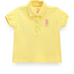 U.S. Polo Assn. Kids Girls Polo Collar Pure Cotton T-shirt image 1