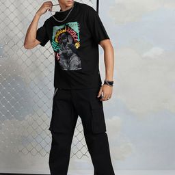 HIGHLANDER Relaxed Fit Graphic Printed Drop-Shoulder Sleeves T-shirt-picture-15