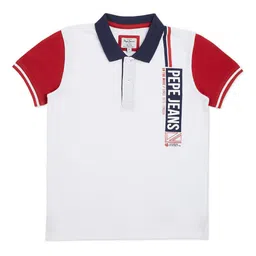 Pepe Jeans Boys White Typography Polo Collar T-shirt-picture-38