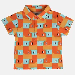 MINI KLUB Boys Printed Polo Collar Applique T-shirt-picture-17