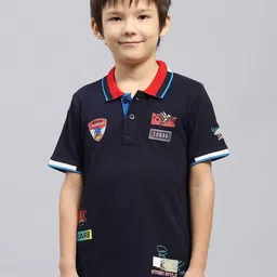 Monte Carlo Boys Graphic Printed Polo Collar Cotton T-shirt-picture-56