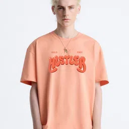 MISCHIEF MONKEY Men Typography Printed Round Neck Cotton Oversized T-Shirt image 1