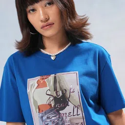 street by tokyo talkies Tokyo Talkies Women Printed V-Neck Applique T-shirt-picture-35