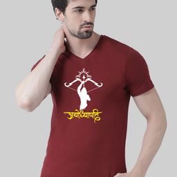 Friskers Graphic Printed V-Neck Short Sleeves Cotton Tshirt-picture-45