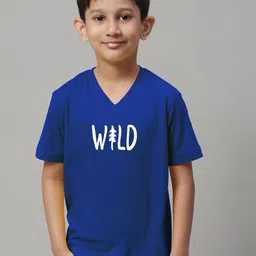 Friskers Boys Typography Printed V-Neck Pure Cotton T-shirt-picture-30