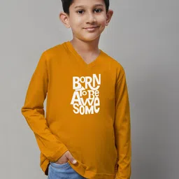 Friskers Boys Typography Printed Pure Cotton V-Neck T-shirt-picture-38