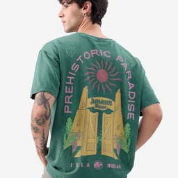 The Souled Store Men Jurassic Park Printed Oversized Pure Cotton T-shirt-picture-38