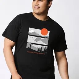 Bewakoof Plus Graphic Printed Round Neck Short Sleeves Cotton Regular T-shirt-picture-26