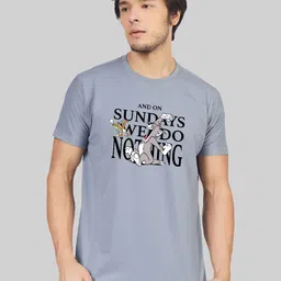 Greylongg Men Typography Printed Round Neck T-shirt image 1