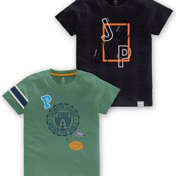 CODEZ Boys Pack Of 2 Typography Printed Round Neck Cotton T-shirt-picture-9