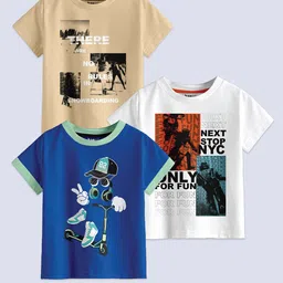 BAESD Boys Pack Of 3 Printed Pure Cotton T-shirt-picture-27