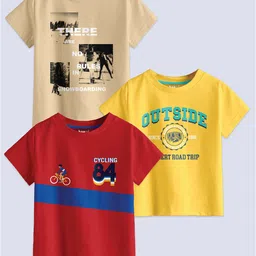 BAESD Boys Pack Of 3 Printed Pure Cotton T-shirt-picture-23