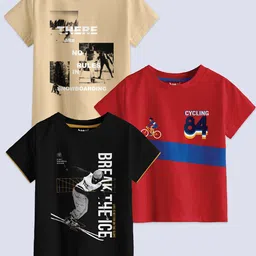 BAESD Boys Pack Of 3 Printed Cotton T-shirt-picture-46