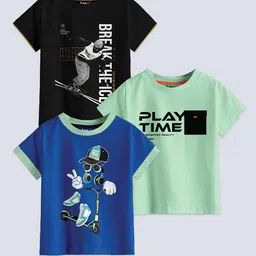 BAESD Boys Pack Of 3 Printed Pure Cotton T-shirts-picture-19