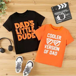 Googo Gaaga Pack of 2 Typography Printed Applique Cotton T-shirt-picture-51