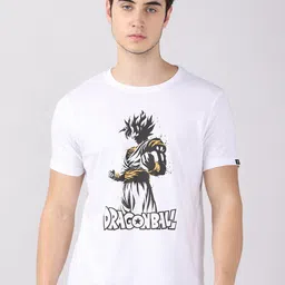 Bushirt Men White Super Saiyan Goku Printed Cotton T-shirt-picture-37