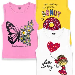 BERRYJOY Girls Pack Of 3 Graphic Printed Round Neck Cotton T-shirts-picture-52