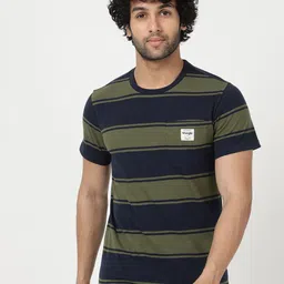Wrangler Men Striped Cotton T-shirt-image-1