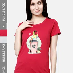 CHOZI Pack Of 2 Printed Cotton T-shirts-picture-10