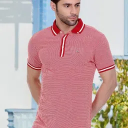 AXMANN Self Design Polo Collar Cotton T-shirt-picture-43