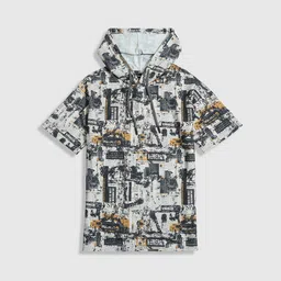 CAVIO Boys Typography Printed Hooded Pure Cotton T-Shirt-picture-38