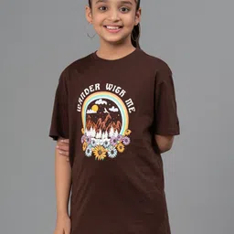 Mode by Red Tape Girls Floral Printed Pure Cotton T-shirt-picture-39