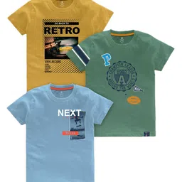CODEZ Boys Pack Of 3 Printed Cotton T-shirts-picture-24