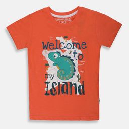 Lil Tomatoes Boys Typography Printed Round Neck Short Sleeves Cotton T-shirt-picture-58
