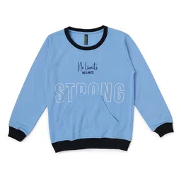 earth conscious Boys Blue Typography Printed Applique T-shirt-picture-33